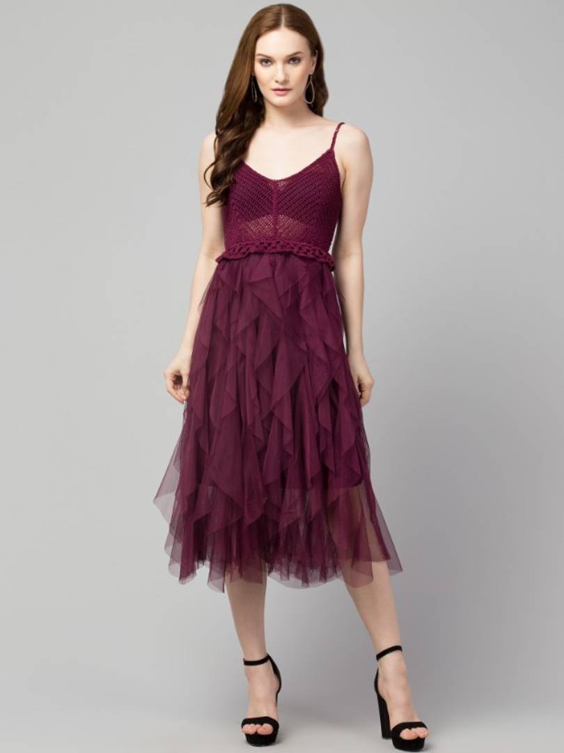 Trendy Crochet Net Dress for Women